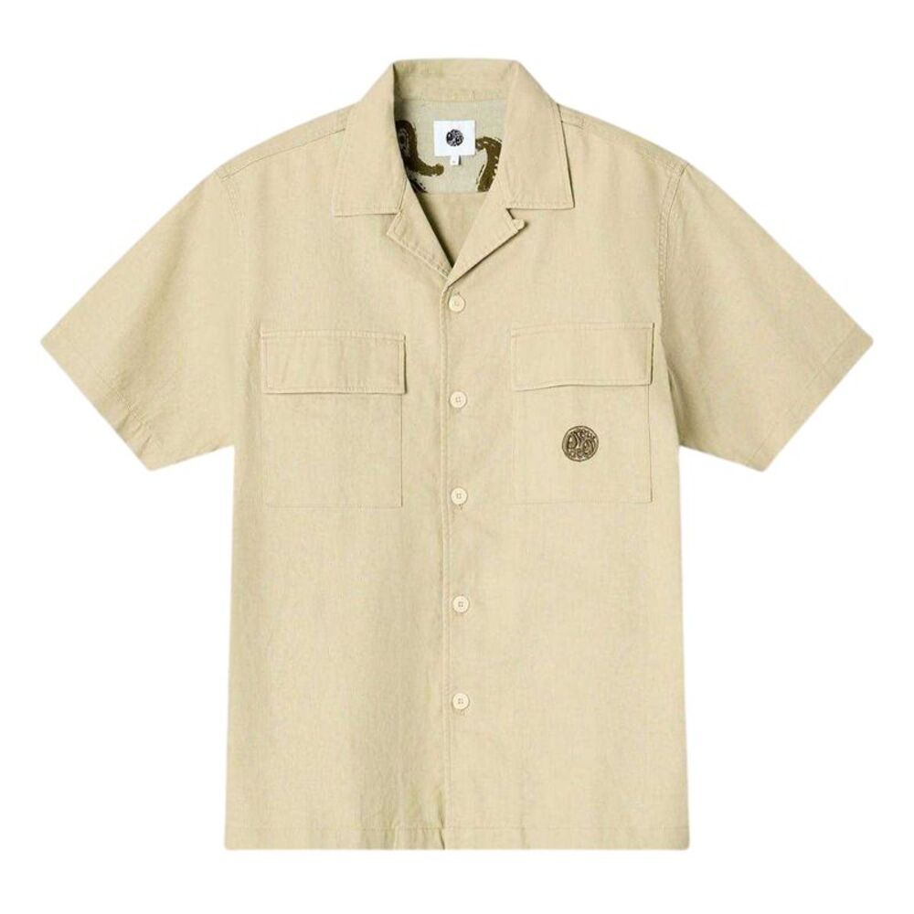 Pretty Green Mens Regular Short-Sleeved Shirt / Taupe